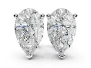 Princess Cut Lab-Grown Diamond Solitaire Basket Stud Earrings | Open Gallery | White Gold