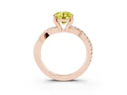 Round Twist Engagement Ring Setting for a Fancy Yellow Lab-Grown Diamond | Rose Gold