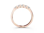 Round Lab-Grown Diamond Five-Stone Men's Wedding Band | Shared Prongs | Rose Gold