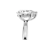 Pear-Shaped Hidden Halo Engagement Ring Setting | Thin Plain Band | Platinum