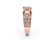 Pear-Shaped Vintage Pave Engagement Ring Setting for a Fancy Pink Lab-Grown Diamond | Milgrain Edges | Rose Gold