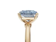 Radiant Cut Solitaire Engagement Ring Setting for a Fancy Blue Lab-Grown Diamond | Tapered Plain Band | Yellow Gold