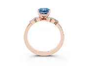 Radiant Cut Floral Engagement Ring Setting for a Fancy Blue Lab-Grown Diamond | Rose Gold
