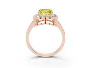 Princess Cut Halo Engagement Ring Setting for a Fancy Yellow Lab-Grown Diamond | Rose Gold - Design NV-24719
