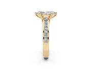 Marquise Cathedral Channel Set Engagement Ring Setting | Double Claw Prongs | Yellow Gold
