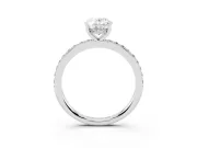 Oval Hidden Halo Pavé Engagement Ring Setting | Micro Pavé Band | Platinum