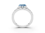 Heart-Shaped Half Bezel Engagement Ring Setting for a Fancy Blue Lab-Grown Diamond | Channel Band | White Gold