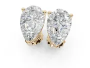 Asscher Cut Lab-Grown Diamond Solitaire Basket Stud Earrings | Open Gallery | Yellow Gold