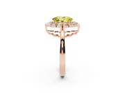 Oval Scalloped Cluster Halo Engagement Ring Setting for a Fancy Yellow Lab-Grown Diamond | Plain Band | Rose Gold