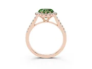Heart-Shaped Raised Halo Engagement Ring Setting for a Fancy Green Lab-Grown Diamond | Rose Gold