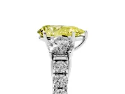 Pear-Shaped Engagement Ring Setting for a Fancy Yellow Lab-Grown Diamond | Three Stone | Platinum