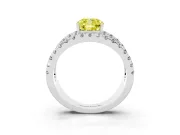 Cushion Cut Pavé Engagement Ring Setting for a Fancy Yellow Lab-Grown Diamond | White Gold - Design NV-24679