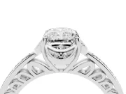 Radiant Cut Floral Pavé Engagement Ring Setting | Petal Accents | White Gold