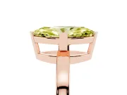 Fancy Yellow Marquise Cut Diamond Solitaire Ring Set in Rose gold with Prong Head and Smooth Polished Band