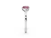 Fancy Pink Heart Cut Diamond Solitaire Ring Set in Silver with Prong Setting and Classic Band