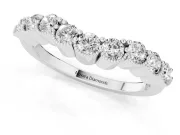 Round Lab-Grown Diamond Vintage Milgrain Half Eternity Band | Scalloped Cups | Sterling Silver