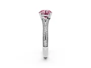 Round Pave Split Shank Engagement Ring Setting for a Fancy Pink Lab-Grown Diamond | Double Claw Prongs | Sterling Silver