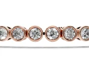 Round Lab-Grown Diamond Bezel Tennis Bracelet | Uniform Stones | Rose Gold