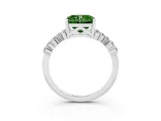 Radiant Cut Scattered Accent Engagement Ring Setting for a Fancy Green Lab-Grown Diamond | Platinum