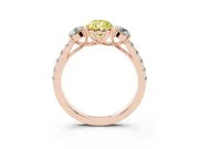 Pear-Shaped Engagement Ring Setting for a Fancy Yellow Lab-Grown Diamond | Three Stone | Rose Gold