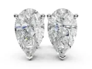 Cushion Cut Lab-Grown Diamond Solitaire Basket Stud Earrings | Open Gallery | White Gold