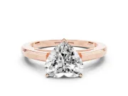 Heart-Shaped Solitaire Engagement Ring Setting | Stepped Flat Band | Rose Gold