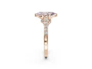 Marquise Pavé Solitaire Engagement Ring Setting for a Fancy Pink Lab-Grown Diamond | Crossover Gallery | Rose Gold