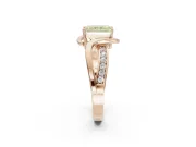 Radiant Cut Bypass Solitaire Engagement Ring Setting for a Fancy Yellow Lab-Grown Diamond | Pavé Strands | Rose Gold