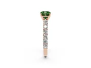 Cushion Cut Shared Prong Engagement Ring Setting for a Fancy Green Lab-Grown Diamond | Rose Gold