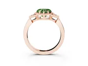Heart-Shaped Milgrain Frame Engagement Ring Setting for a Fancy Green Lab-Grown Diamond | Rose Gold