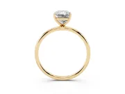 Radiant Cut Thin Solitaire Engagement Ring Setting | Straight Plain Band | Yellow Gold