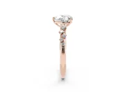 Heart-Shaped Solitaire Engagement Ring Setting | Graduated Scattered Accents | Rose Gold