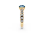 Princess Cut Engagement Ring Setting for a Fancy Blue Lab-Grown Diamond | Yellow Gold - Design NV-24643