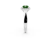 Cushion Cut Halo Engagement Ring Setting for a Fancy Green Lab-Grown Diamond | Square Profile Band | Platinum