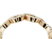 Round Lab-Grown Diamond Infinity Twist Wedding Band | Pavé and Polished | Yellow Gold
