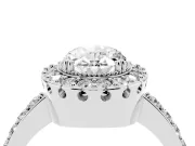 Oval Vintage Milgrain Halo Engagement Ring Setting | Pierced Gallery | White Gold