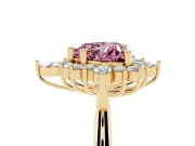 Heart-Shaped Engagement Ring Setting for a Fancy Pink Lab-Grown Diamond | Yellow Gold - Design NV-24790