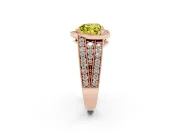 Heart-Shaped Milgrain Halo Engagement Ring Setting for a Fancy Yellow Lab-Grown Diamond | Split Shank | Rose Gold