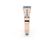 Emerald Cut Channel-Set Engagement Ring Setting for a Fancy Blue Lab-Grown Diamond | Rose Gold