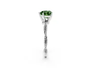 Heart-Shaped Twisted Engagement Ring Setting for a Fancy Green Lab-Grown Diamond | Beaded Twist | White Gold