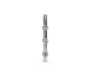 Round Lab-Grown Diamond Three-Stone Vertical Bar Pendant Necklace | Evenly Spaced | Sterling Silver
