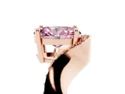 Oval Bypass Engagement Ring Setting for a Fancy Pink Lab-Grown Diamond | Pavé Ribbon | Rose Gold