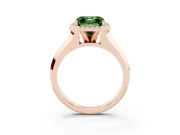 Asscher Cut Knife-Edge Halo Engagement Ring Setting for a Fancy Green Lab-Grown Diamond | Rose Gold