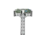 Emerald Cut Engagement Ring Setting for a Fancy Green Lab-Grown Diamond | Sterling Silver - Design NV-24586
