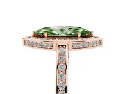 Marquise Sectioned Halo Engagement Ring Setting for a Fancy Green Lab-Grown Diamond | Rose Gold