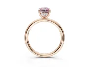 Radiant Cut Hidden Halo Ring Setting for a Fancy Pink Lab-Grown Diamond | Rose Gold