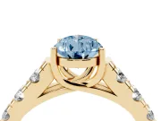 Pear-Shaped Engagement Ring Setting for a Fancy Blue Lab-Grown Diamond | Yellow Gold - Design NV-24643