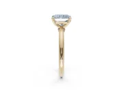 Radiant Cut Solitaire Engagement Ring Setting for a Fancy Blue Lab-Grown Diamond | Tapered Plain Band | Yellow Gold