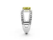 Emerald Cut Split Shank Pavé Engagement Ring Setting for a Fancy Yellow Lab-Grown Diamond | Platinum