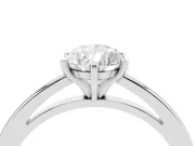 Pear Cut Diamond Solitaire Engagement Ring Set in White gold with Prong Setting on a Classic Band
